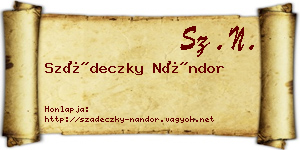 Szádeczky Nándor névjegykártya